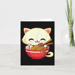 Tarjeta Gato de Kawaii Ramen Comida japonesa Divertida Chi