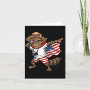 Tarjeta Gato de la bandera americana rojo blanco azul patr