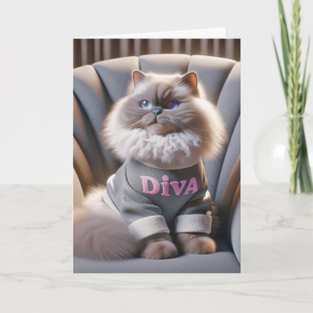 Tarjeta Gato de la Diva del Himalaya (Anverso)