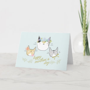 Tarjeta Gato de la madre "del día de madre feliz" y