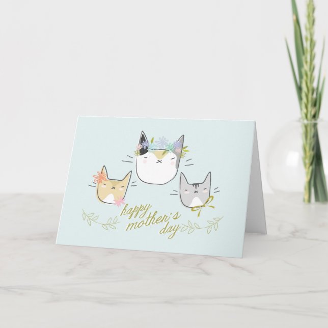 Tarjeta Gato de la madre "del día de madre feliz" y (Anverso)