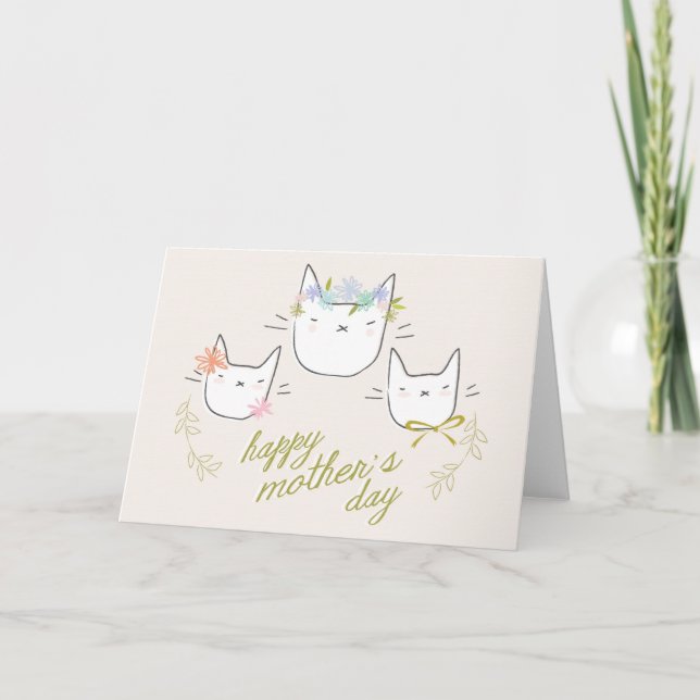 Tarjeta Gato de la madre "del día de madre feliz" y (Anverso)