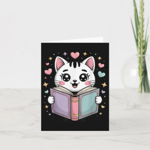 Tarjeta Gato de lectura lindo amante de los libros maestro