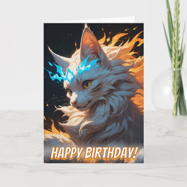 Tarjeta Gato de llama mística familiar (Anverso)