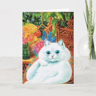 Tarjeta Gato de los amantes de las flores, Louis Wain
