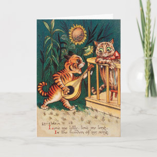 Tarjeta Gato de los amantes Valentine, Louis Wain