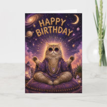 Gato de Meditación Feliz Cumpleaños