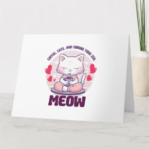 Tarjeta Gato de meditación - Gato kawaii