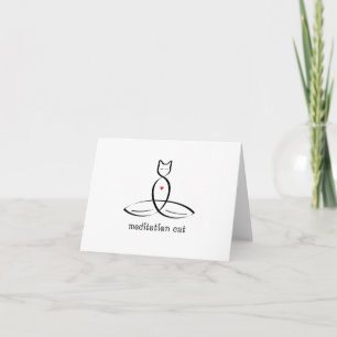 Tarjeta Gato de meditación - Texto de estilo de inclinació