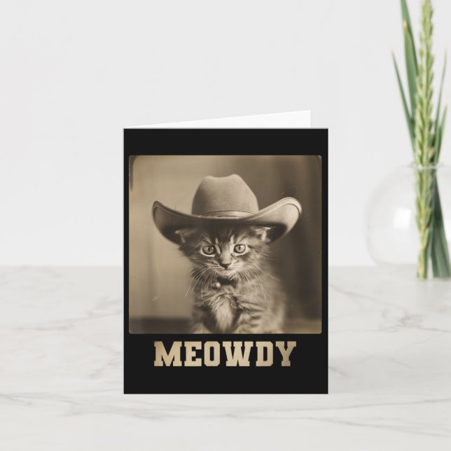 Tarjeta Gato de Meowdy Vintage (Anverso)