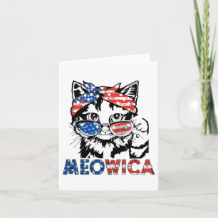Tarjeta Gato De Meowica Sombra Bandera Estadounidense 4 De