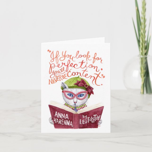 Tarjeta Gato de motivación de la acuarela de la cita de (Anverso)