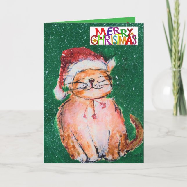 Tarjeta Gato de Navidad (Anverso)