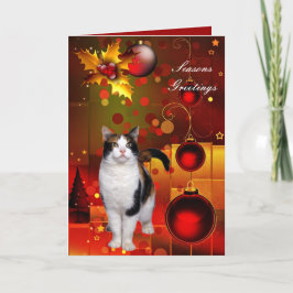 Tarjeta Gato de Navidad