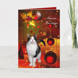 Tarjeta Gato de Navidad
