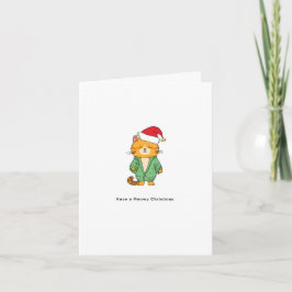 Tarjeta Gato de Navidad adorable, Feliz Navidad