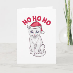 Tarjeta Gato de Navidad Ho Ho Ho