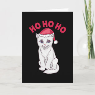 Tarjeta Gato de Navidad Ho Ho Ho