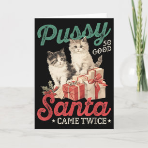 Tarjeta Gato de Navidad Obsceno Gráfico Chiste Divertido B