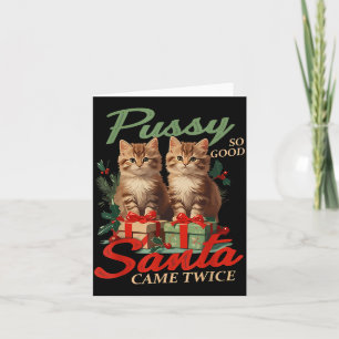 Tarjeta Gato de Navidad subido de tono divertido y gracios