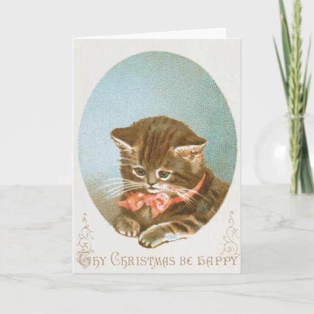 Tarjeta Gato de Navidades de Coquette de Victoria (Anverso)