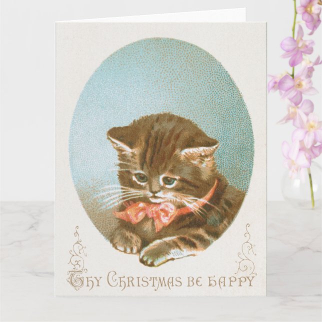 Tarjeta Gato de Navidades de Coquette de Victoria (Orquídea)