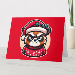 Tarjeta Gato de Navidades gruñones - Gracioso ánimo festiv