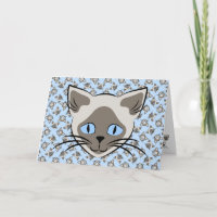 Gato de ojos azules siamés enfrenta arte gráfico c