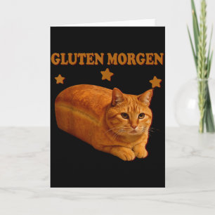 Tarjeta Gato De Pan Divertido Meme De Gluten Mañana Humor 