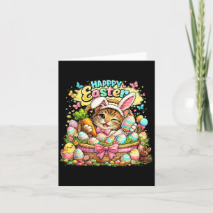 Tarjeta Gato de Pascua Lindo Conejo Gatito Divertido Regal