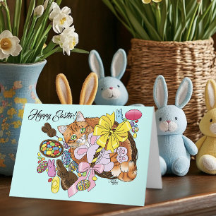 Tarjeta Gato de Pascua Naranja