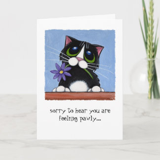 Tarjeta Gato de Pawly de la sensación con la flor