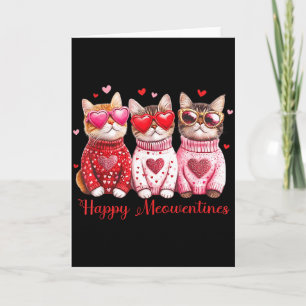 Tarjeta Gato de San Valentín Feliz Meowentines Corazón San