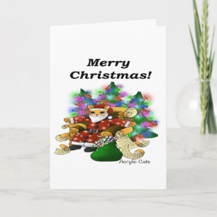 Tarjeta Gato de Santa Navidad