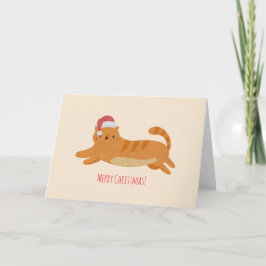 Tarjeta Gato de Tabby amarillo navidad
