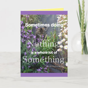 Tarjeta Gato de Tabby y Flores Cuestas Citas Los Gatos Se 