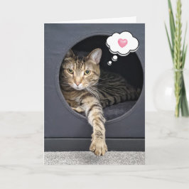 Tarjeta Gato de tabla en caja para pensar en ti