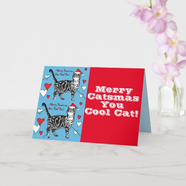 Tarjeta Gato de Tabú Rojo Feliz Navidad Gatos de Guay (Orquídea)
