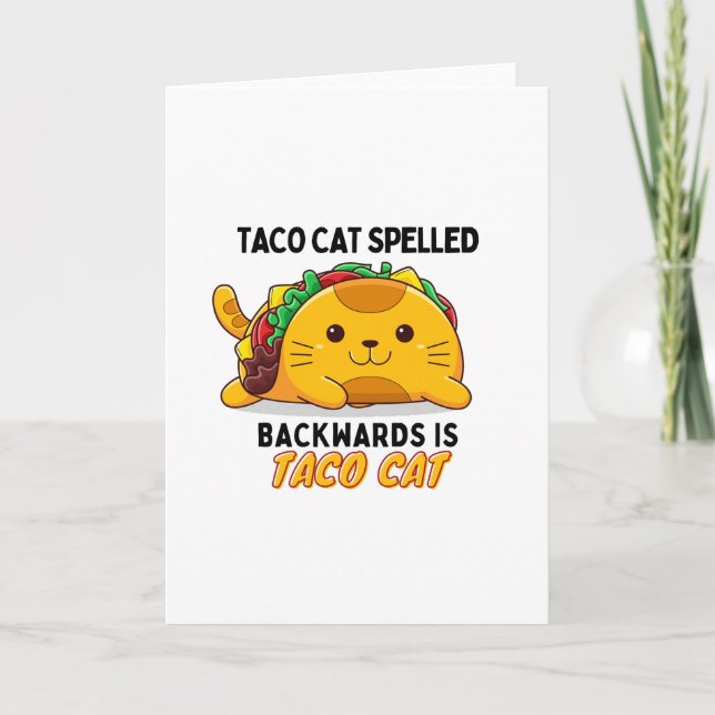 Tarjeta Gato de taco, gato de taco gracioso, amantes del t (Anverso)