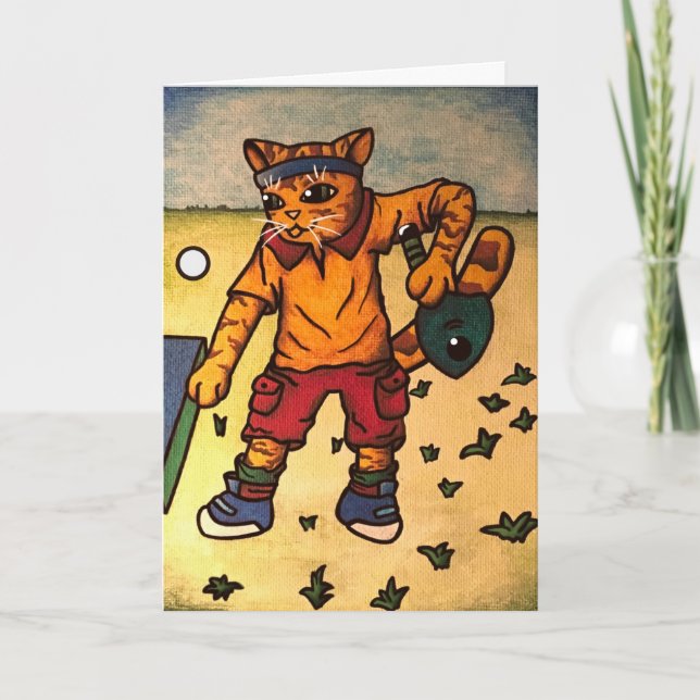 Tarjeta Gato de tenis de mesa (Anverso)