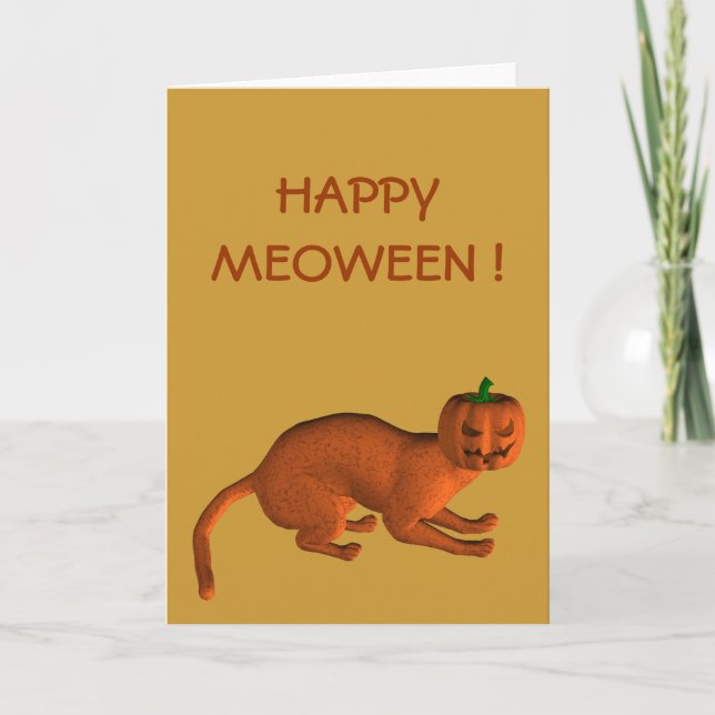 Tarjeta Gato de tigre de Halloween (Anverso)