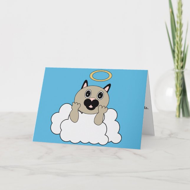 Tarjeta Gato del ángel en la nube (Anverso)