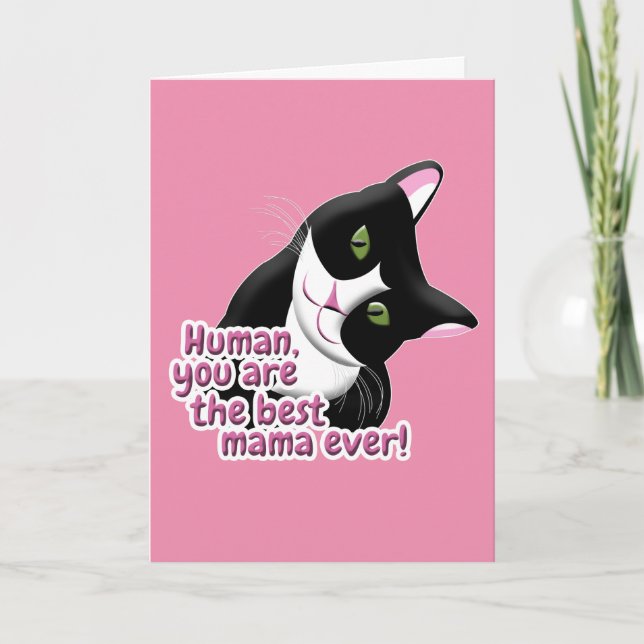 Tarjeta Gato del día de la madre (Anverso)