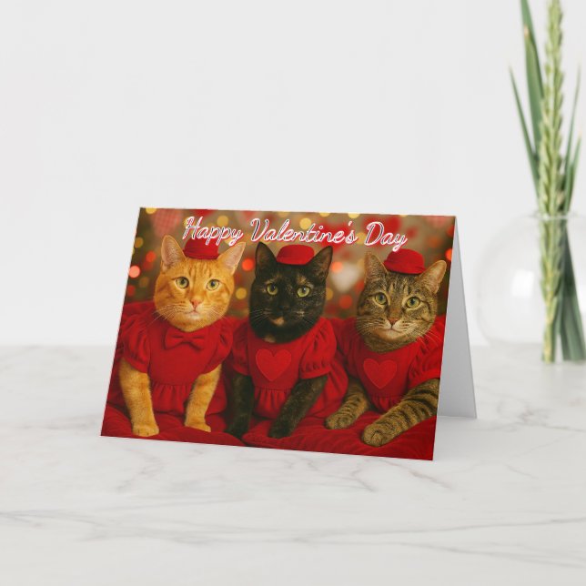 Tarjeta Gato del Día de San Valentín de tu gato (Anverso)
