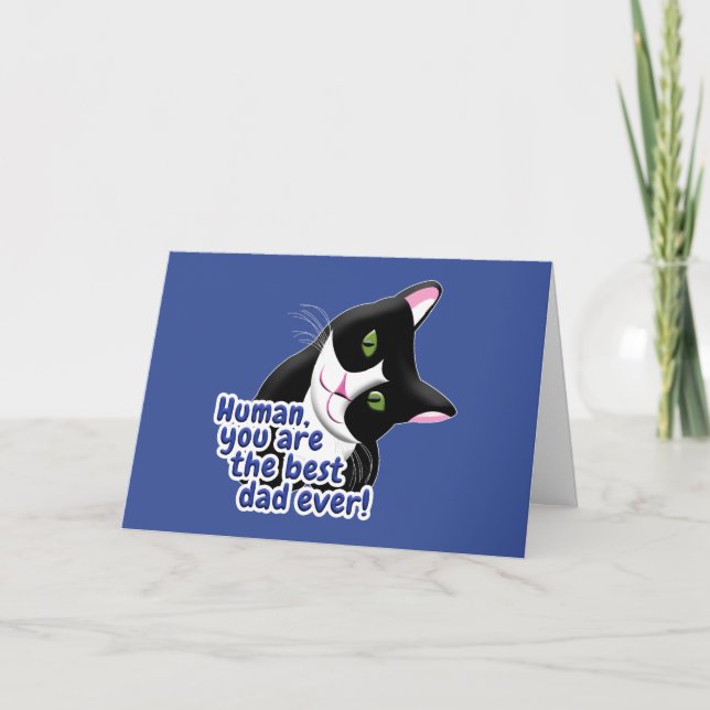 Tarjeta Gato del día del padre (Anverso)