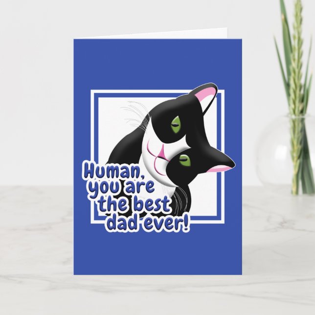 Tarjeta Gato del día del padre (Anverso)