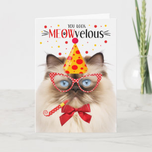 Tarjeta Gato del Himalaya MEOWveloz cumpleaños