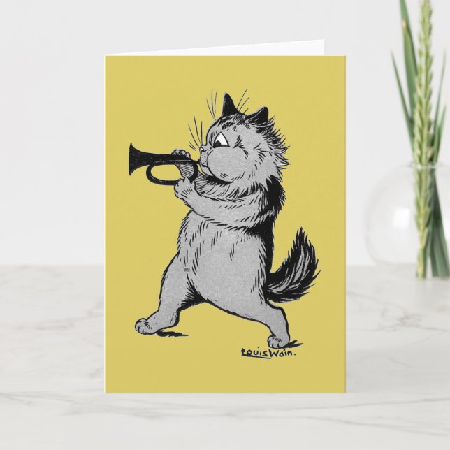 Tarjeta Gato del jugador de trompeta (Trumpeter), Louis Wa (Anverso)