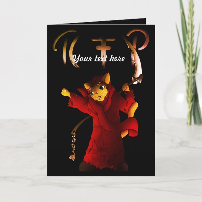 Tarjeta Gato del parca del rojo carmesí (Anverso)