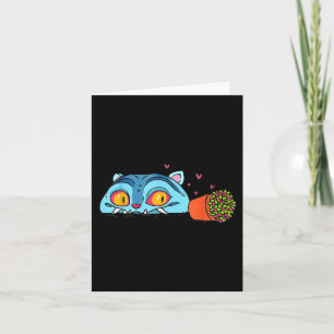 Tarjeta Gato Demonio Kawaii Anime Divertido Otaku Japonés 